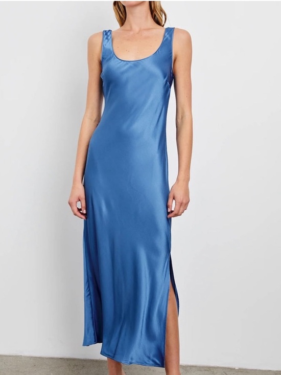 Rails Other - Rails Kailani Blue Satin Scoop-Neck Slip Dress NWT